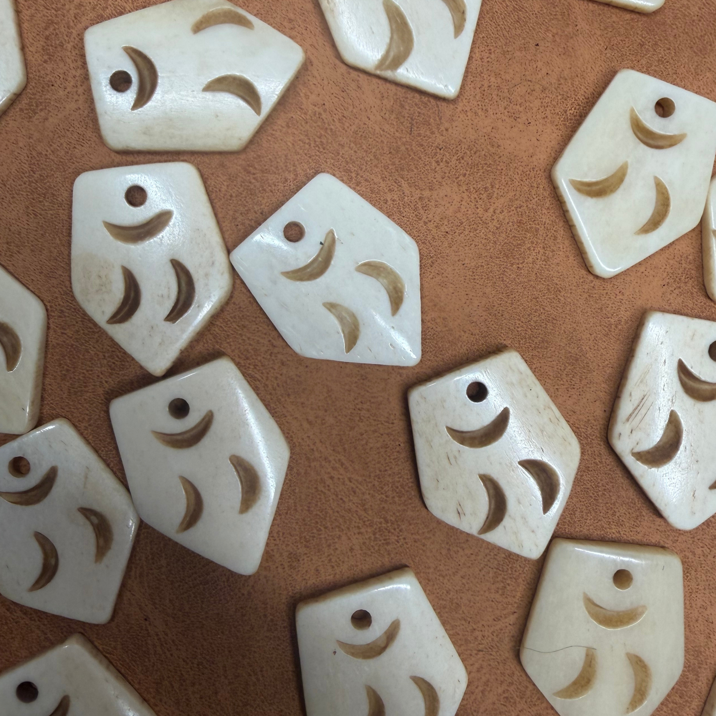 Handcarved Bone Faux Elks Teeth