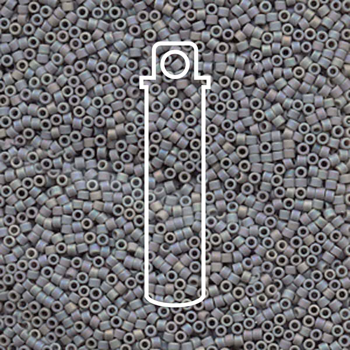 11/0 Miyuki Delica Matte OP Light Gray AB