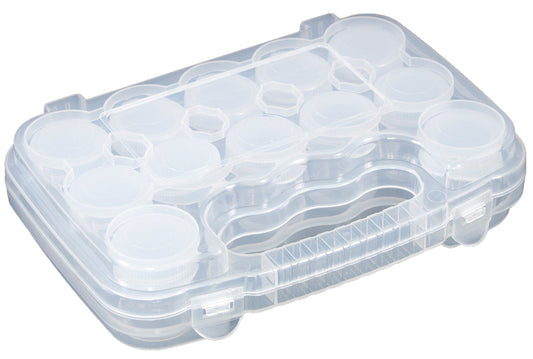 Everything Mary 12-Compartment Bead Storage Case with Removable Jars – Portable Organizer for Jewelry, Sewing, and Craft Supplies
