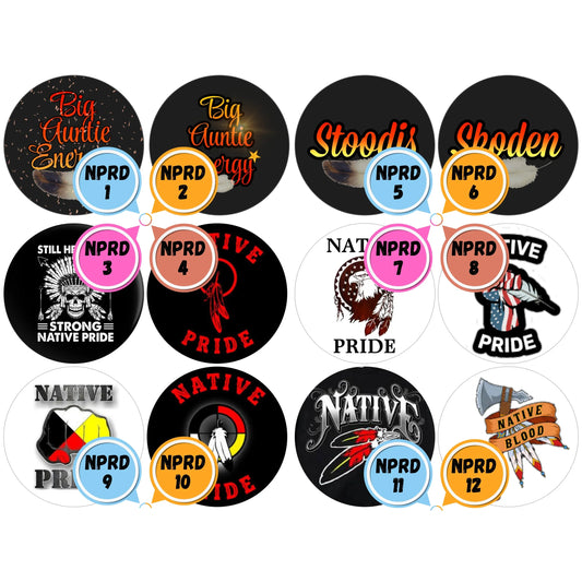 Native Pride Themed Cabs - 1½ INCH EPOXY STICKER CABS (PAIR)