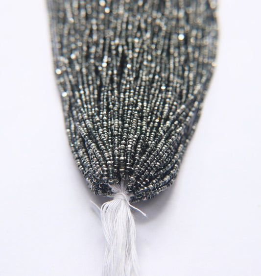 13/0 Patina Black Diamond Silver