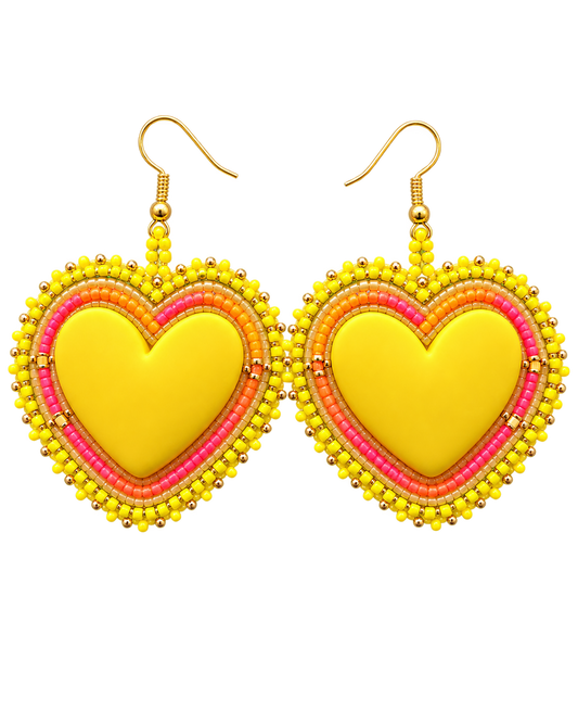 Yellow Hearts on Hooks