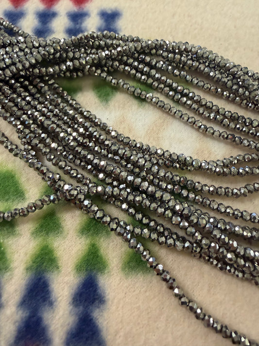 4mm Rondelle Liquid Metal