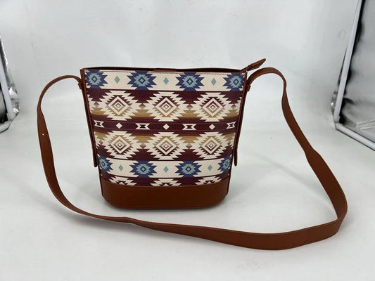 Aztec Western Crossbody Purse- Dakota Beige