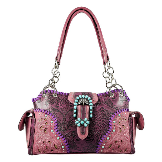 Beautiful Purple Embossed Tote