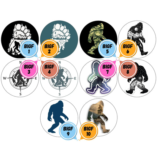 Sasquatch Themed Cabs ½ INCH GLASS CABS (PAIR)