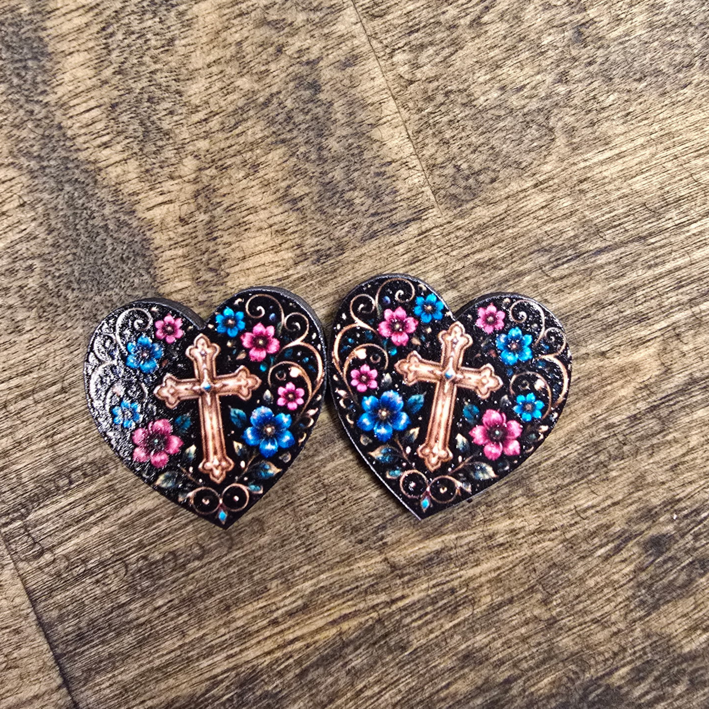 Wooden Hearts UV Print