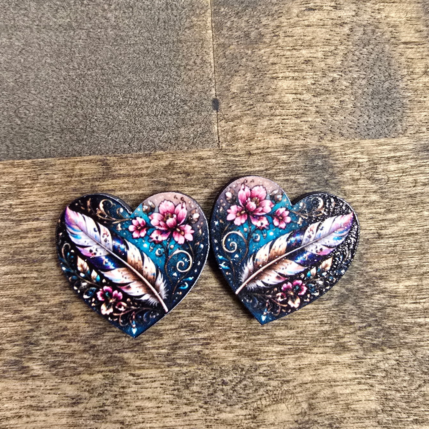 Wooden Hearts UV Print