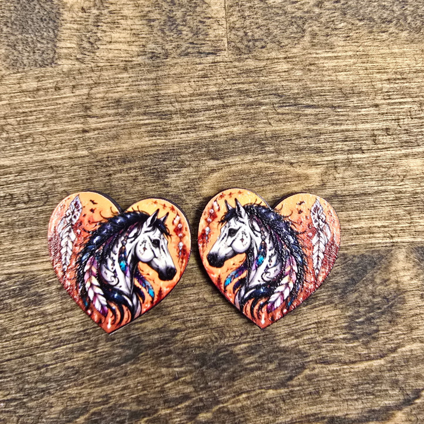 Wooden Hearts UV Print