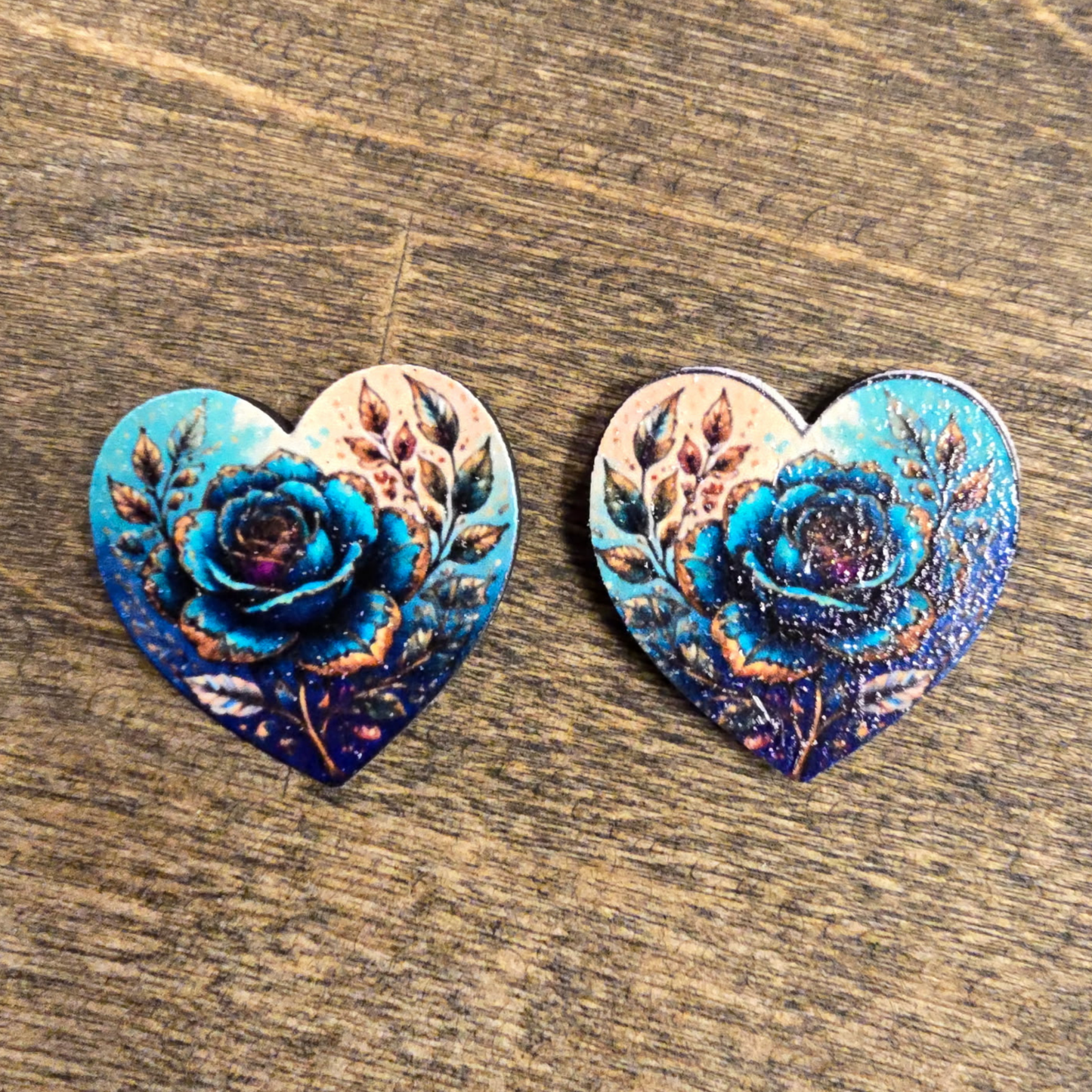 Wooden Hearts UV Print