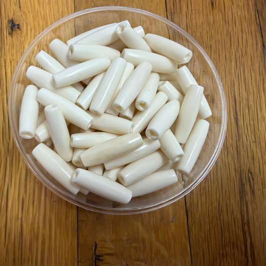 Hair Pipe Genuine Bone 1" White